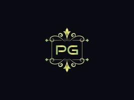 monogram pag luxe logo, minimaal pag brief logo ontwerp vector