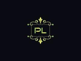 monogram pl luxe logo, minimaal pl brief logo ontwerp vector