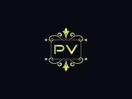 monogram pv luxe logo, minimaal pv brief logo ontwerp vector