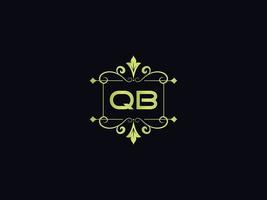 modern qb logo icoon, mooi qb luxe brief logo vector