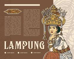 lay-out boek met Indonesisch bruiloft siger pepadun van lampung sumatera vector