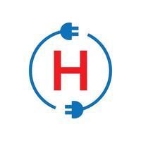 donder bout brief h elektriciteit logo. elektrisch industrieel, macht teken elektrisch bout vector