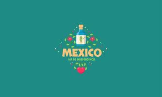 Mexico onafhankelijk dag vector vlak ontwerp