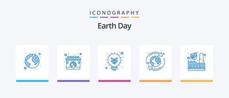 aarde dag blauw 5 icoon pak inclusief nucleair. recyclen. ecologie. natuurlijk. aarde. creatief pictogrammen ontwerp vector