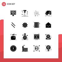 16 gebruiker koppel solide glyph pak van modern tekens en symbolen van verdienen hand- boom bedrijf festival bewerkbare vector ontwerp elementen