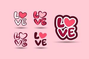 valentijnsdag dag element. valentijnsdag liefde brief of woord typografie. vector illustratie