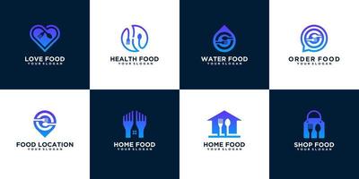 reeks van creatief voedsel logo ontwerp symbolen pictogrammen vector