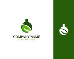 minimalistische kruiden logo. blad en buis logo vector