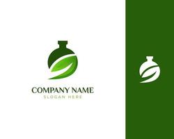 minimalistische kruiden logo. blad en buis logo 2 vector