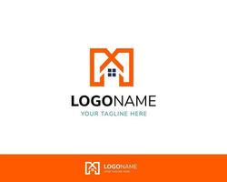 huis met brief m monogram logo vector