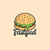 Hamburger snel voedsel logo vector