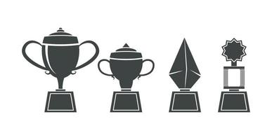 reeks van trofee prijs illustratie silhouet vector