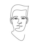 single lijn tekening van een Mens. hand- getrokken stijl ontwerp lijn kunst. mensen in portret vector