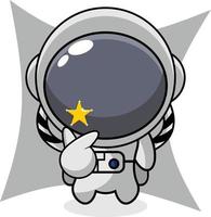 tekenfilm illustratie mascotte karakter hand- astronauten liefde sterren vector