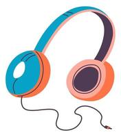 hoofdtelefoons met draad, koptelefoon voor muziek- luisteren vector