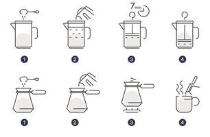 koffie brouwen tips en aanbevelingen vector