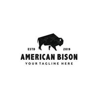 bizon Amerikaans buffel dier wijnoogst logo ontwerp vector