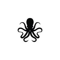 Octopus silhouet minimalistische logo ontwerp vector