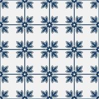 blauw en wit Delft patroon vector