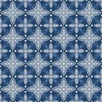 blauw en wit wijnoogst Delft patroon vector