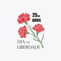 Portugal vrijheid dag. 25 april nacional vakantie van rood anjer revolutie. Portugees vakantie vector illustratie