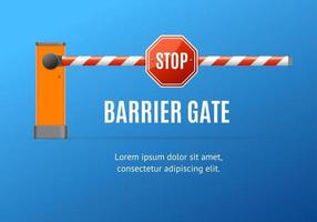 realistisch gedetailleerd 3d barrière poort concept advertentie poster kaart. vector