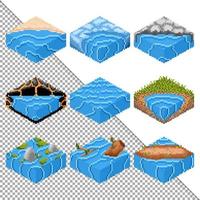 vrij vector water isometrische pixel kunst spel Bedrijfsmiddel