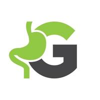 brief g minimaal maag logo ontwerp voor medisch en gezondheidszorg symbool vector sjabloon