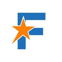 brief f ster logo vector sjabloon. minimaal ster symbool