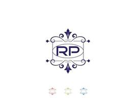 monogram rp luxe logo, uniek rp logo brief ontwerp vector