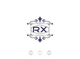monogram rx luxe logo, uniek rx logo brief ontwerp vector