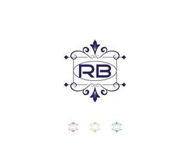 monogram rb luxe logo, uniek rb logo brief ontwerp vector