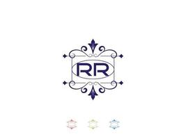 monogram rr luxe logo, uniek rr logo brief ontwerp vector