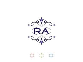 monogram ra luxe logo, uniek ra logo brief ontwerp vector