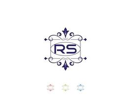 monogram rs luxe logo, uniek rs logo brief ontwerp vector