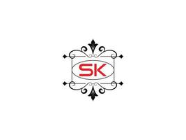 alfabet sk logo afbeelding, creatief sk luxe brief logo icoon vector