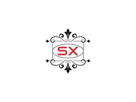 alfabet sx logo afbeelding, creatief sx luxe brief logo icoon vector