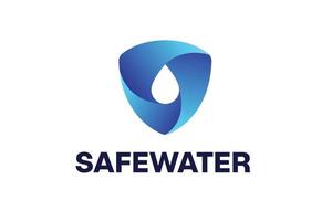 water en schild logo ontwerp vector