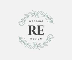 opnieuw initialen brief bruiloft monogram logos verzameling, hand- getrokken modern minimalistisch en bloemen Sjablonen voor uitnodiging kaarten, opslaan de datum, elegant identiteit voor restaurant, boetiek, cafe in vector