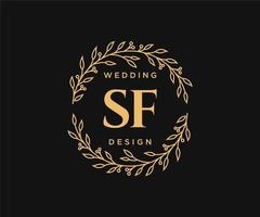 sf initialen brief bruiloft monogram logos verzameling, hand- getrokken modern minimalistisch en bloemen Sjablonen voor uitnodiging kaarten, opslaan de datum, elegant identiteit voor restaurant, boetiek, cafe in vector