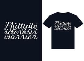 meerdere sclerose krijger illustraties voor drukklare t-shirts ontwerp vector