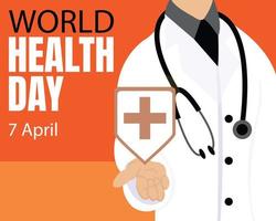 illustratie vector grafisch van een dokter draag- de rood kruis symbool, perfect voor Internationale dag, wereld Gezondheid dag, vieren, groet kaart, enz.