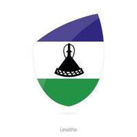 vlag van Lesotho in de stijl van rugby icoon. vector