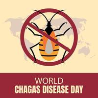 illustratie vector grafisch van verbod van zoenen kever insect symbool, tonen wereld kaart, perfect voor Internationale dag, wereld chagas ziekte dag, vieren, groet kaart, enz.