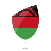 vlag van Malawi in de stijl van rugby icoon. vector