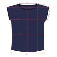 eenvoudig vrouwen blouse tops technisch tekening vlak schetsen met meting gids detail. vector