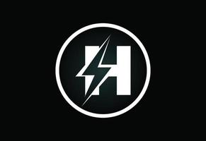 eerste h brief logo ontwerp met verlichting donder bout. elektrisch bout brief logo vector