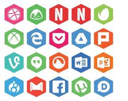 20 sociaal media icoon pak inclusief mail Gmail pluk drupal woord vector