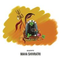 maha shivratri-festivalachtergrond met shiv ling-kaartontwerp vector