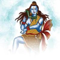 heer shiva Indisch god van Hindoe voor maha shivratri kaart ontwerp vector